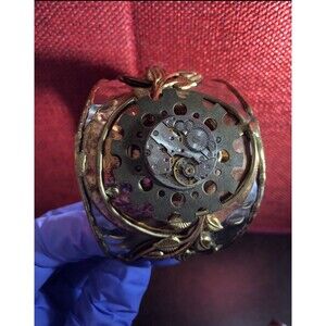 Steampunk Bracelet/Cuff Gears Handmade CosPlay Jewelry Hammered Dual Tone Metals